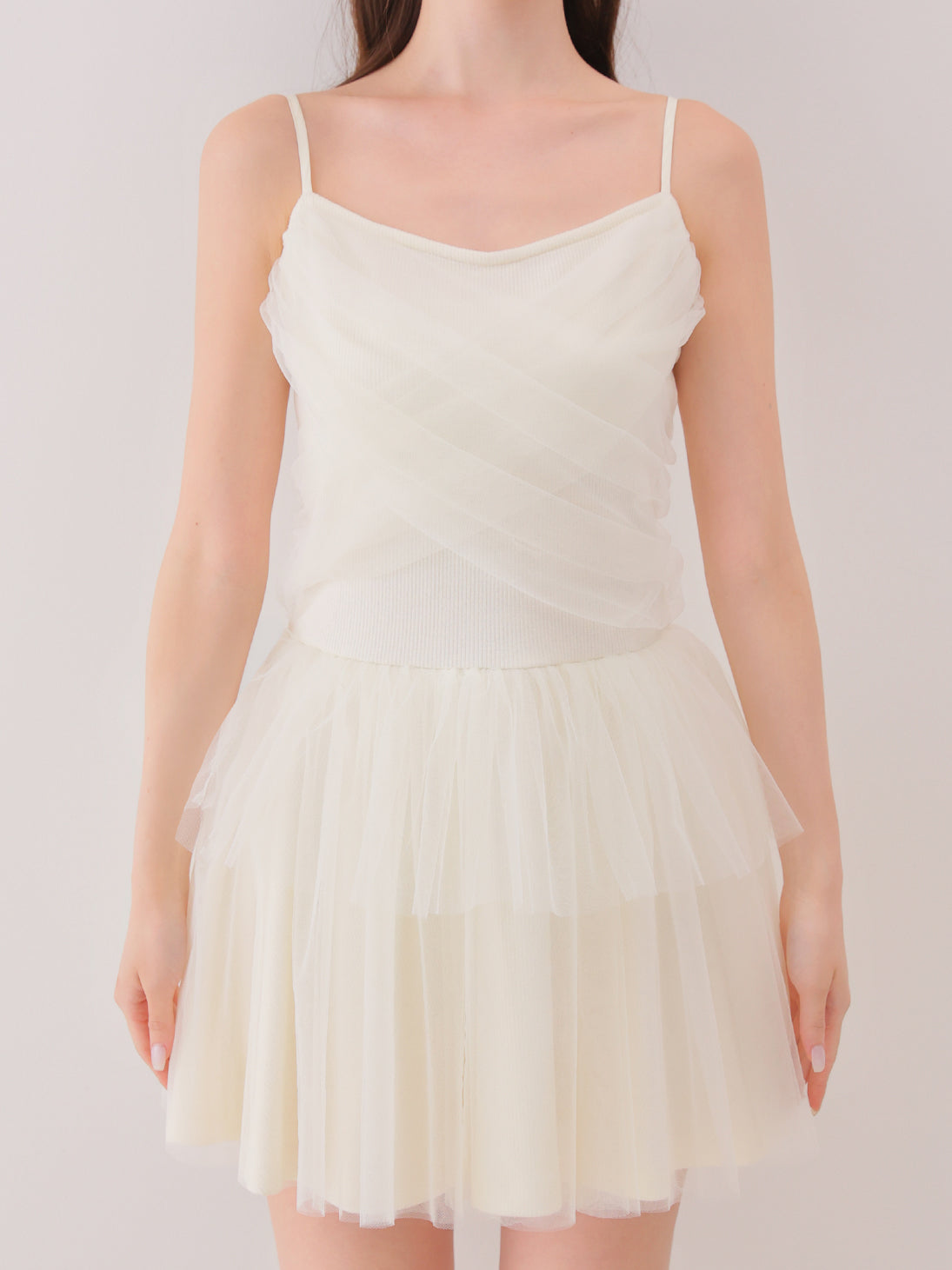 【Pre Order】Tulle knit bolero ensemble onepiece(eme11091)