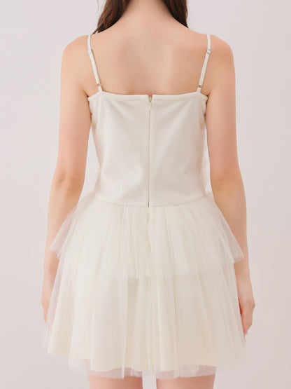 【Pre Order】Tulle knit bolero ensemble onepiece(eme11091)