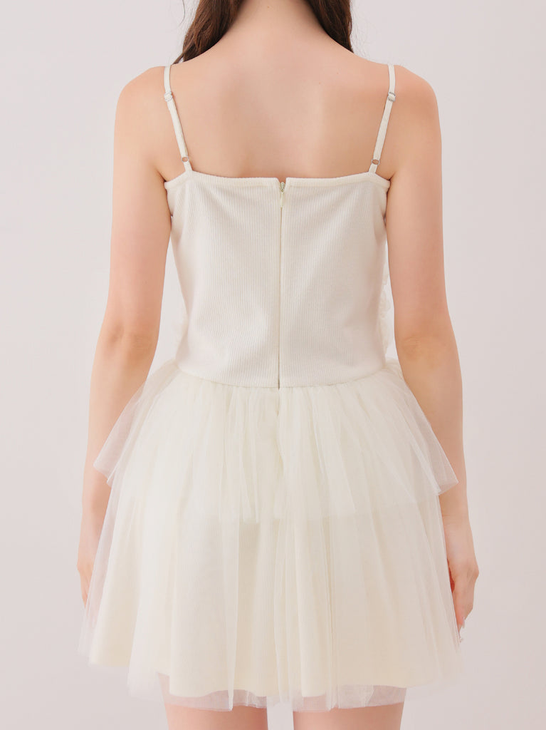 【Pre Order】Tulle knit bolero ensemble onepiece(eme11091)