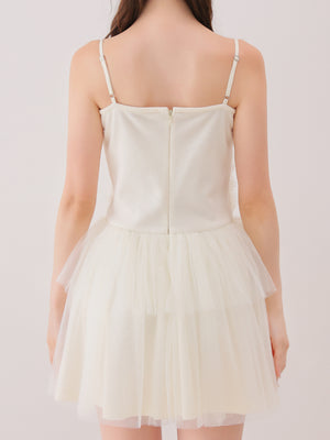 【Pre Order】Tulle knit bolero ensemble onepiece(eme11091)