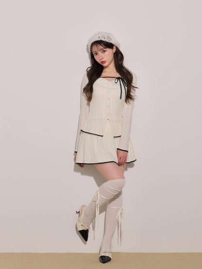 model：160cm　(size：L　color：Ivory×Black)