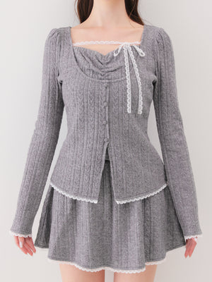 model：162cm　(size：F　color：Gray)
