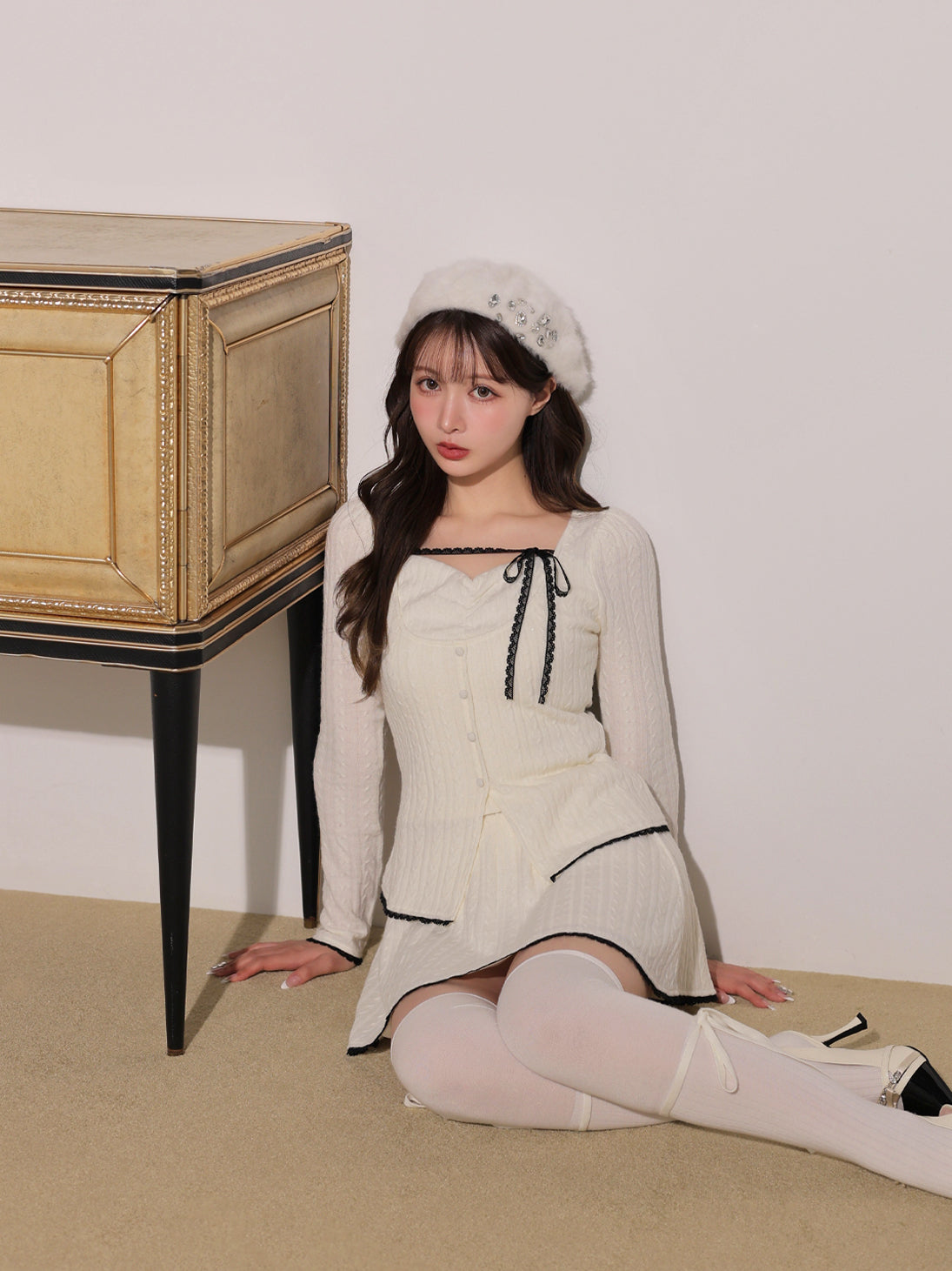model：160cm　(size：F　color：Ivory)