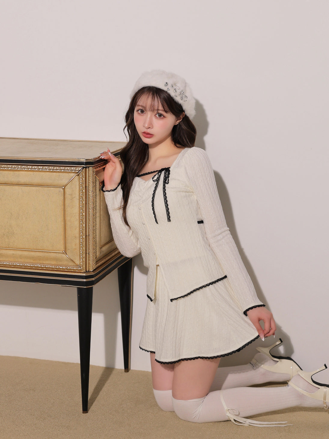 model：160cm　(size：F　color：Ivory)