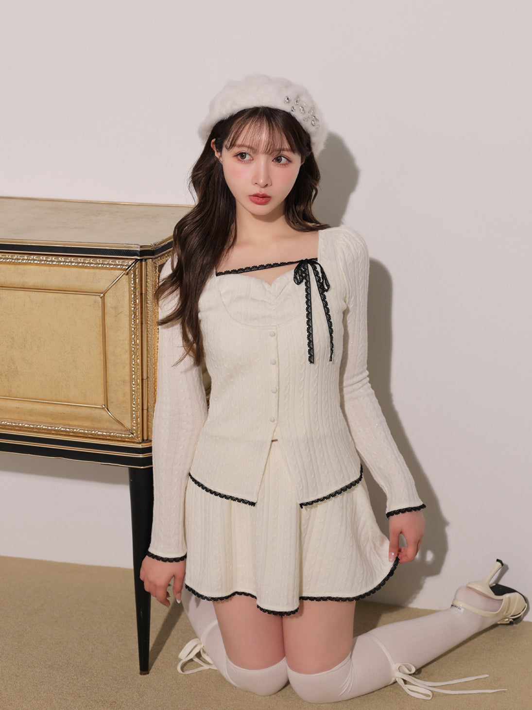 model：160cm　(size：F　color：Ivory)