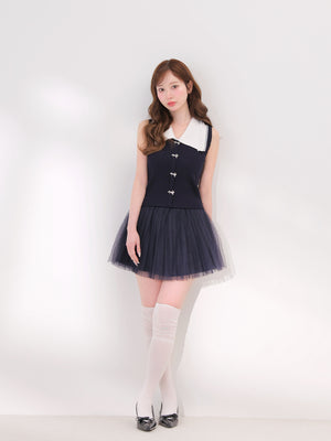 model：162cm　(size：F　color：Navy)