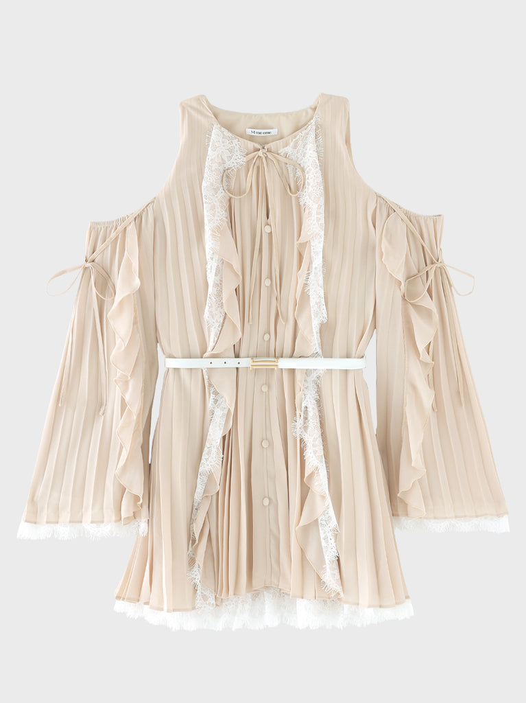 【Pre Order】Lace chiffon tunic mini onepiece(eme11099)