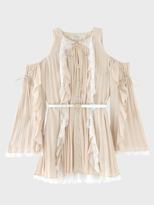 【Pre Order】Lace chiffon tunic mini onepiece(eme11099)