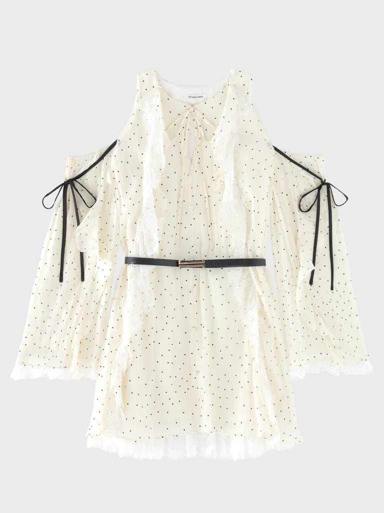 【Pre Order】Lace chiffon tunic mini onepiece(eme11099)