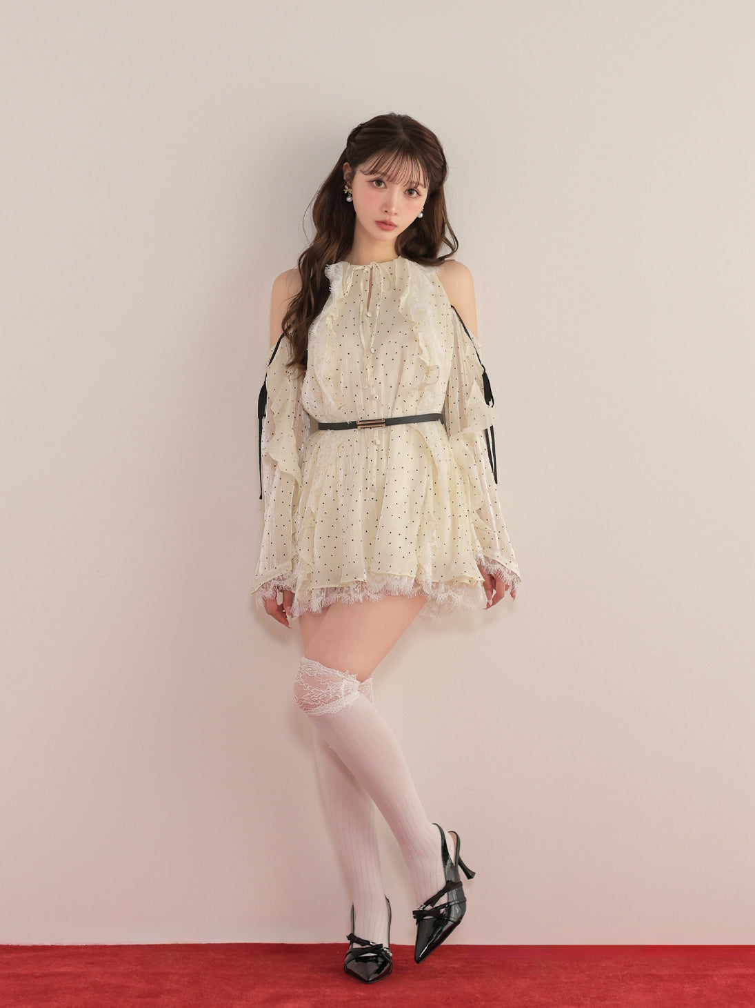 model：160cm　(size：F　color：Dot)