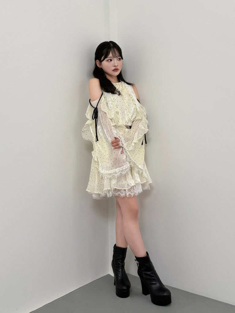 model：150cm　(size：F　color：Dot)