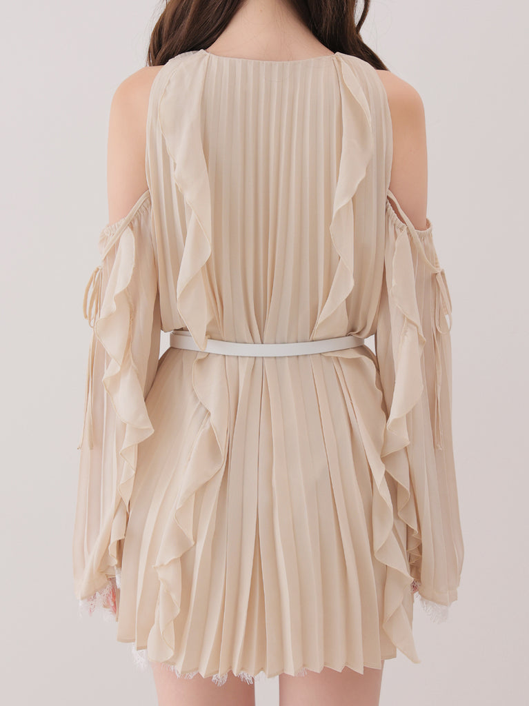 【Pre Order】Lace chiffon tunic mini onepiece(eme11099)