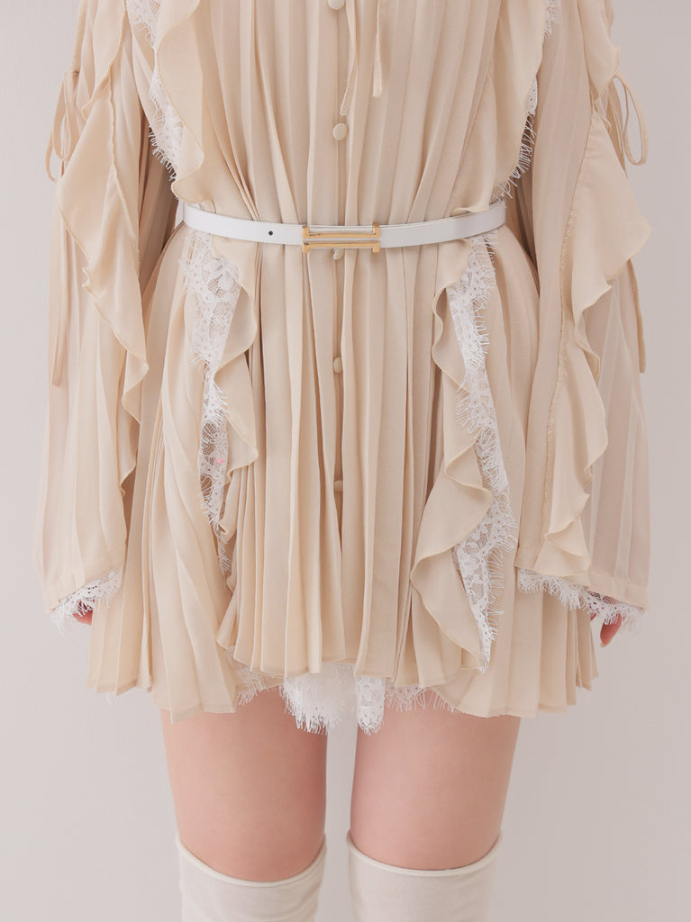 【Pre Order】Lace chiffon tunic mini onepiece(eme11099)