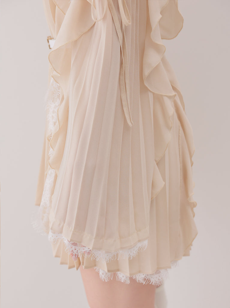 【Pre Order】Lace chiffon tunic mini onepiece(eme11099)