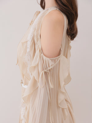 【Pre Order】Lace chiffon tunic mini onepiece(eme11099)