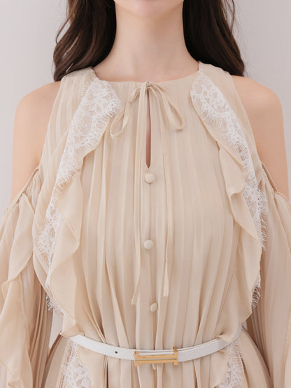 【Pre Order】Lace chiffon tunic mini onepiece(eme11099)