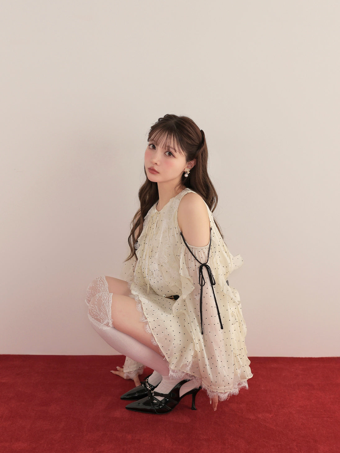 model：160cm　(size：F　color：Dot)