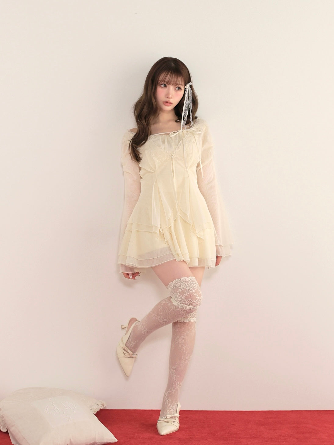 model：160cm　(size：F　color：Ivory)