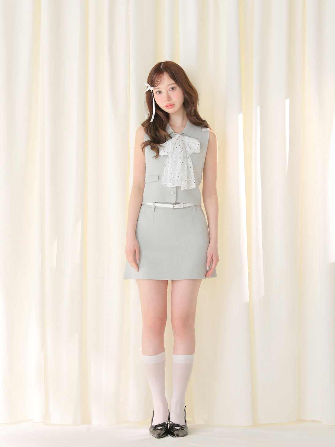 model：162cm　(size：F　color：Blue)