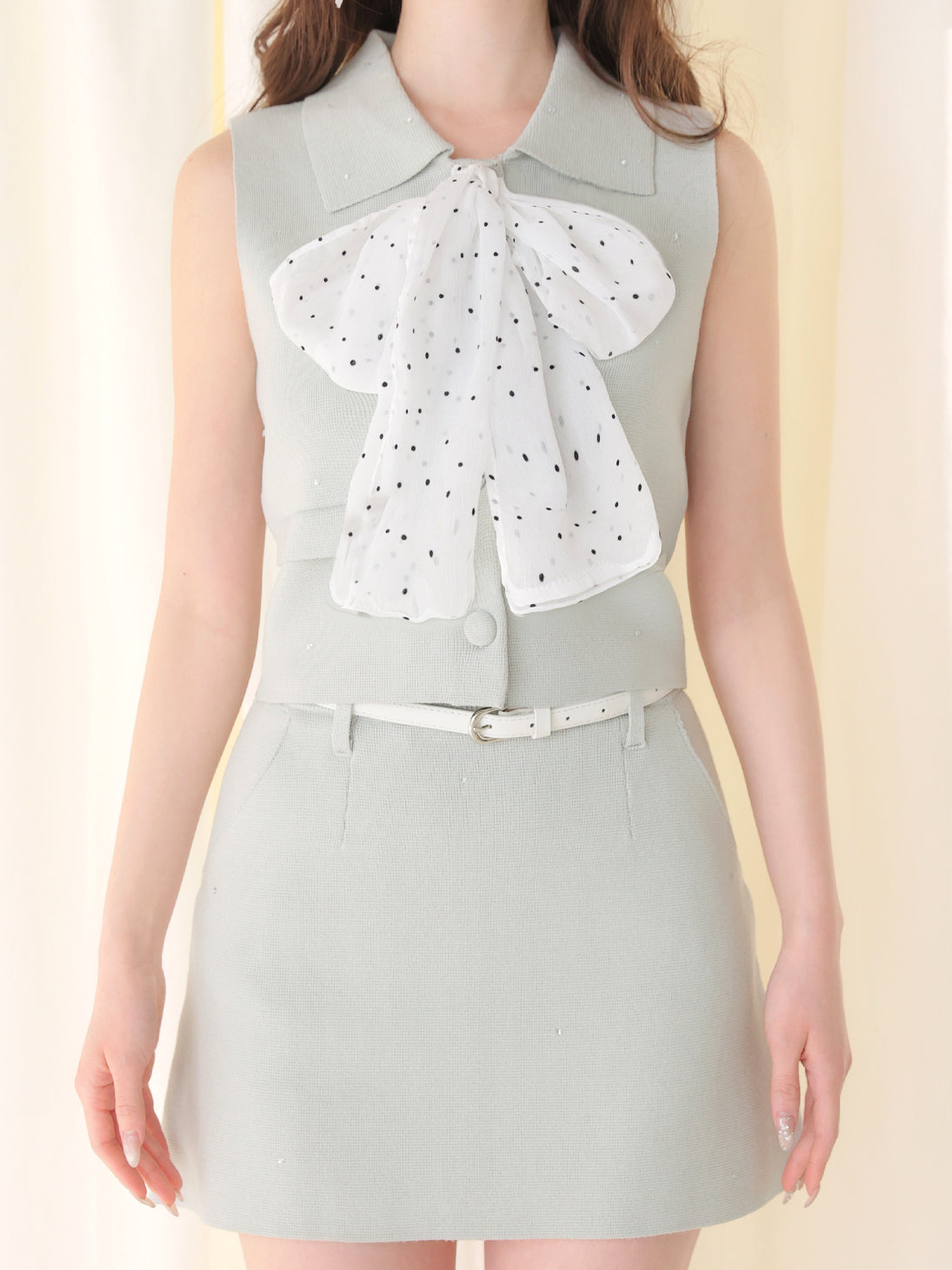 model：162cm　(size：F　color：Blue)