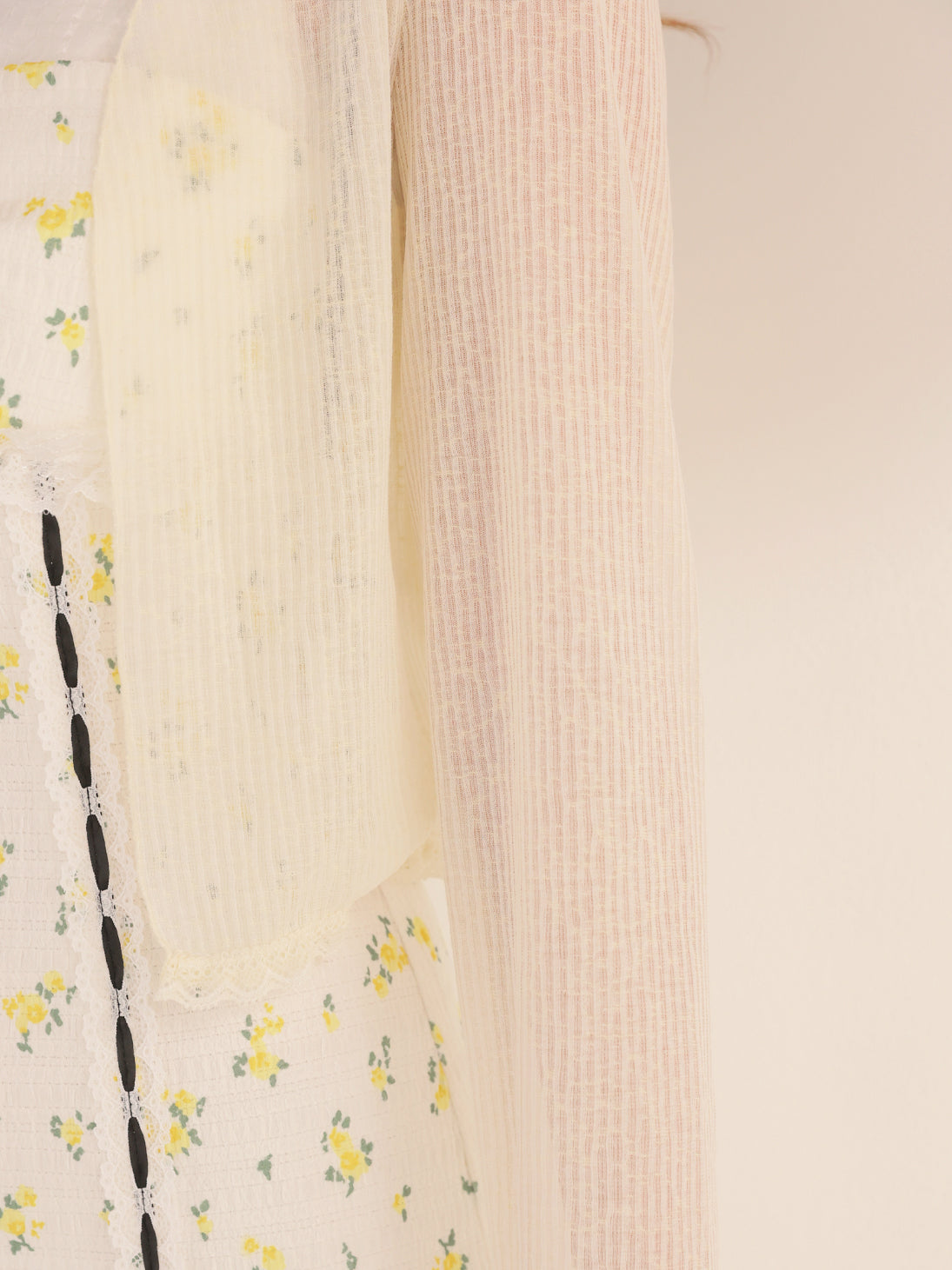 Mellow cut open sheer cardigan (eme11125)