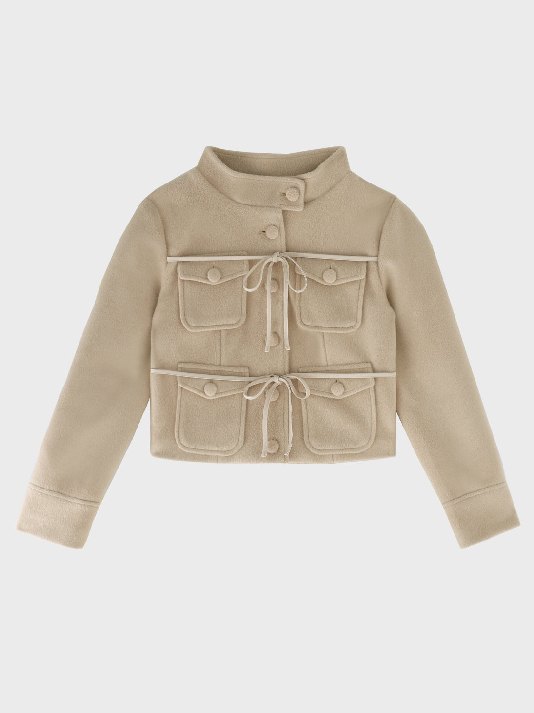 【Pre Order】Double ribbon lady short jacket(eme11102)