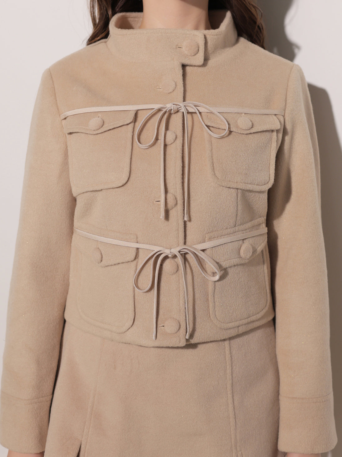 model：160cm　(size：F　color：Beige)