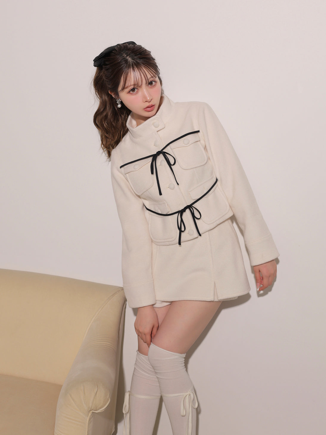 model：160cm　(size：F　color：Ivory)