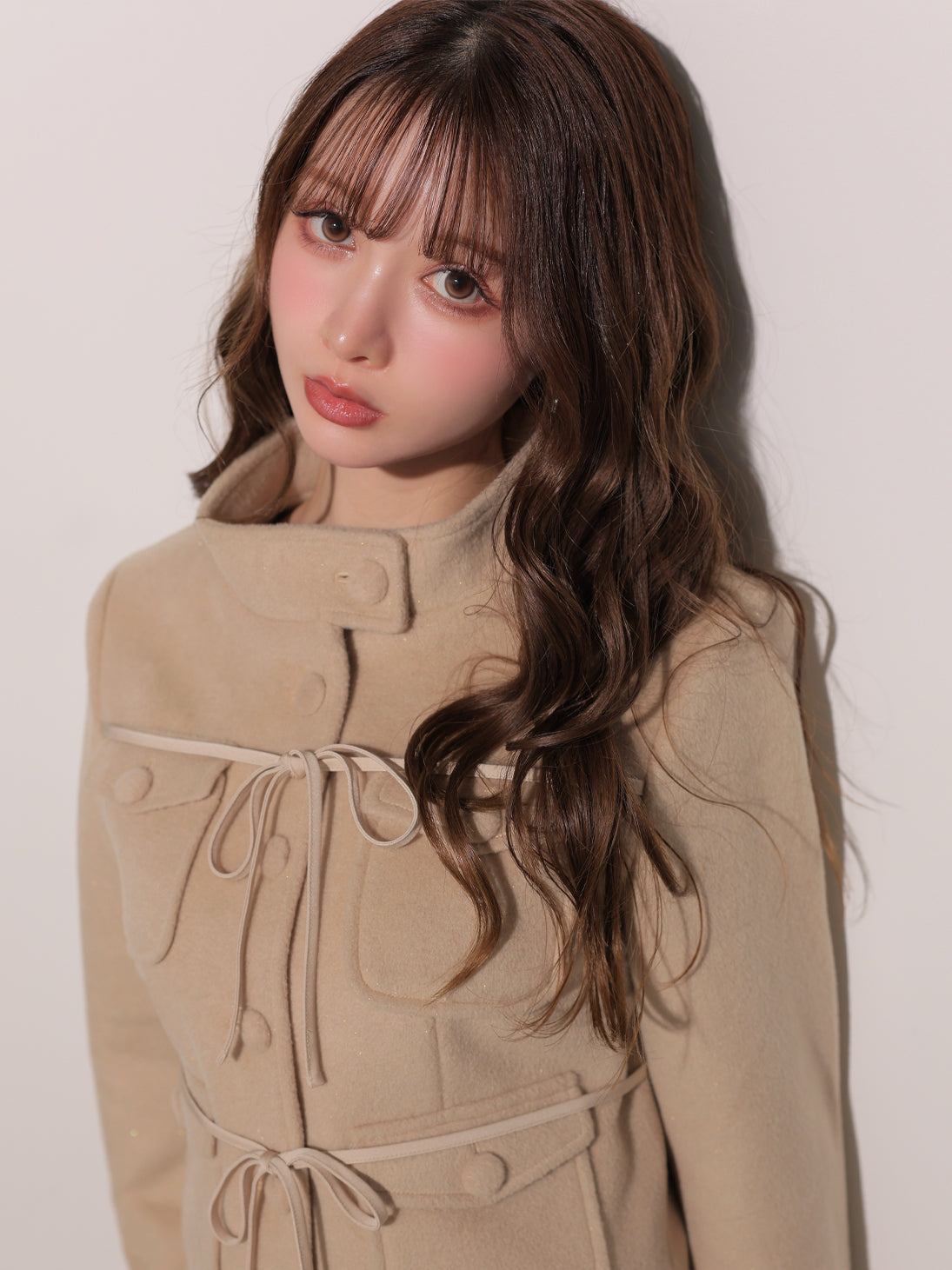 model：160cm　(size：F　color：Beige)