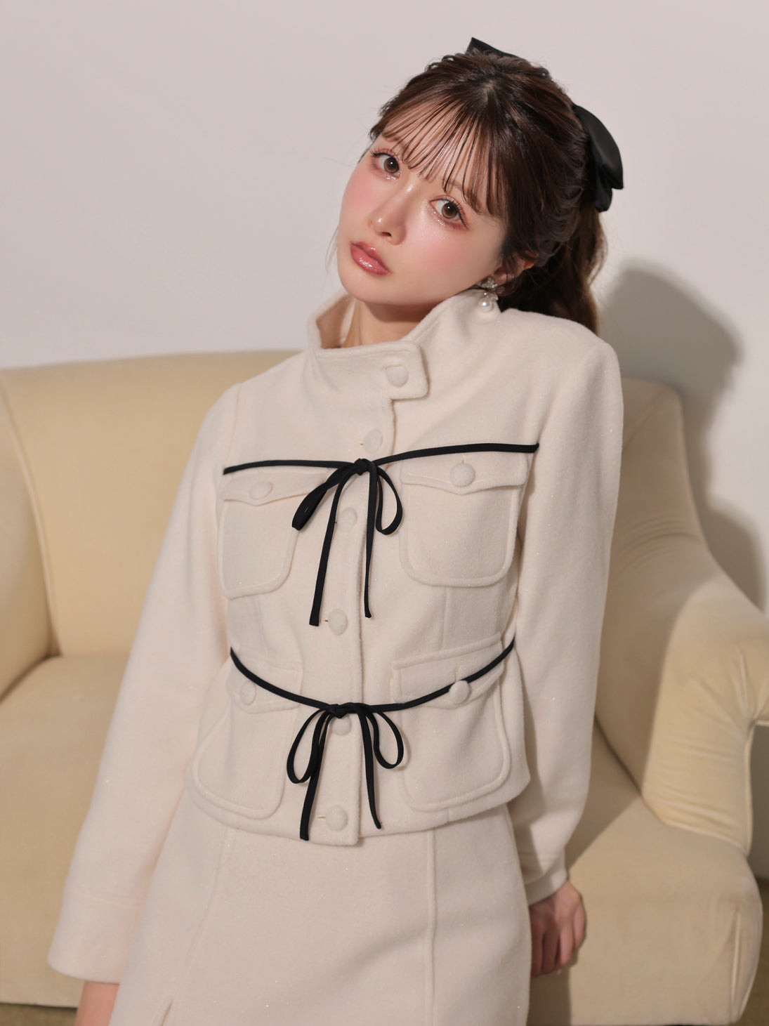 model：160cm　(size：F　color：Ivory)