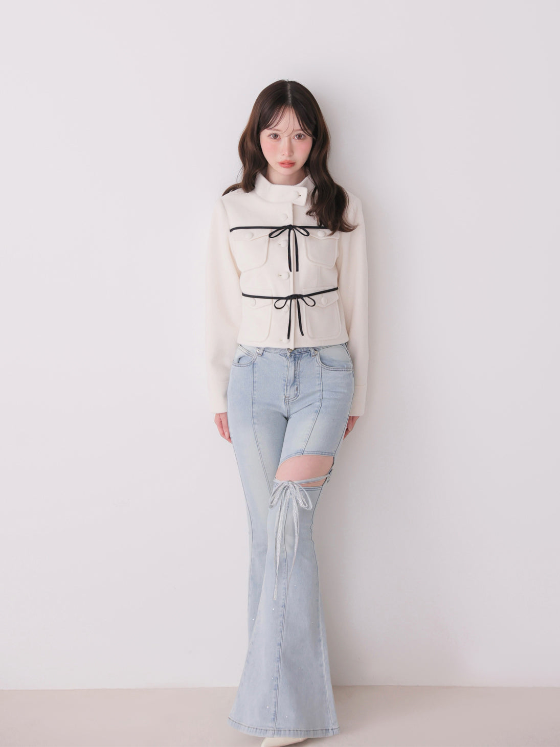 model：162cm　(size：F　color：Blue)