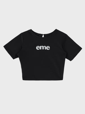 Embroidered logo cropped T-shirt(eme11104)