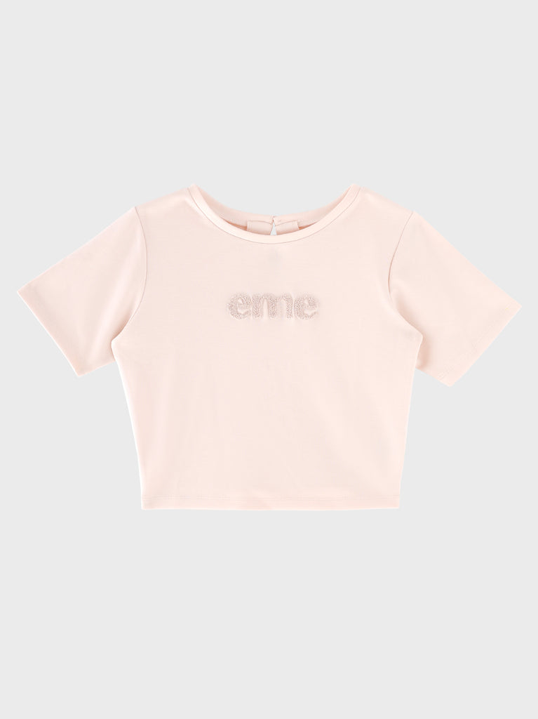 Embroidered logo cropped T-shirt(eme11104)