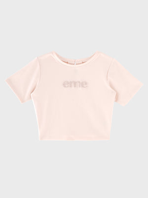 Embroidered logo cropped T-shirt(eme11104)