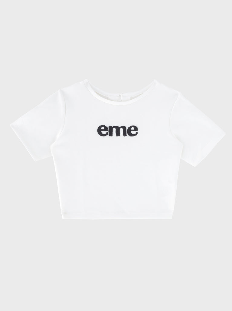 Embroidered logo cropped T-shirt(eme11104)