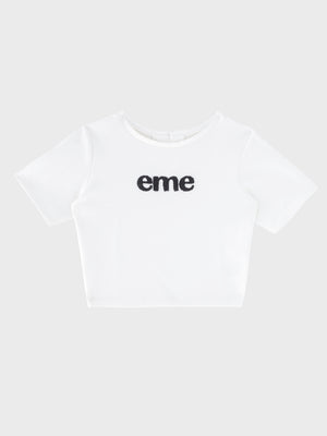 Embroidered logo cropped T-shirt(eme11104)