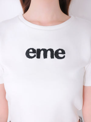 Embroidered logo cropped T-shirt(eme11104)