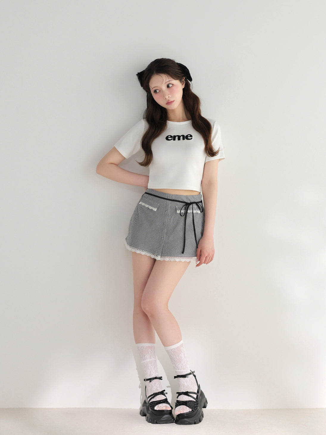 model：160cm　(size：F　color：White)