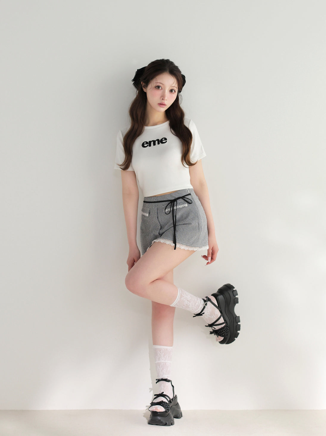 model：160cm　(size：F　color：White)