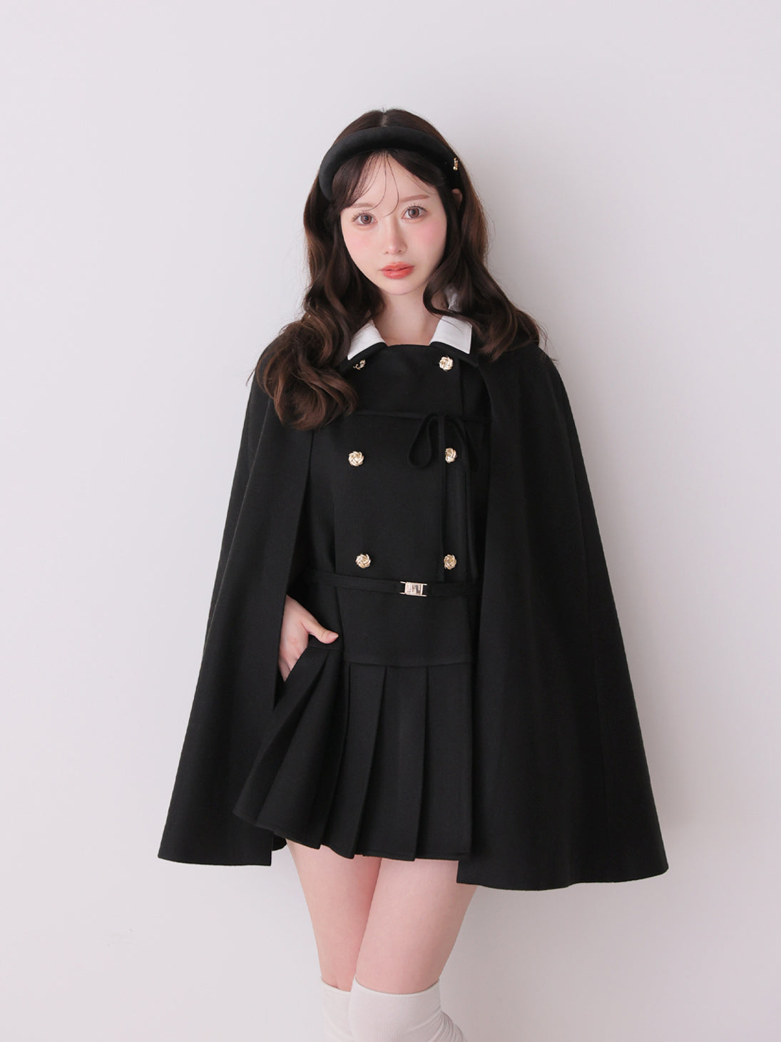 model：162cm　(size：F　color：Black)