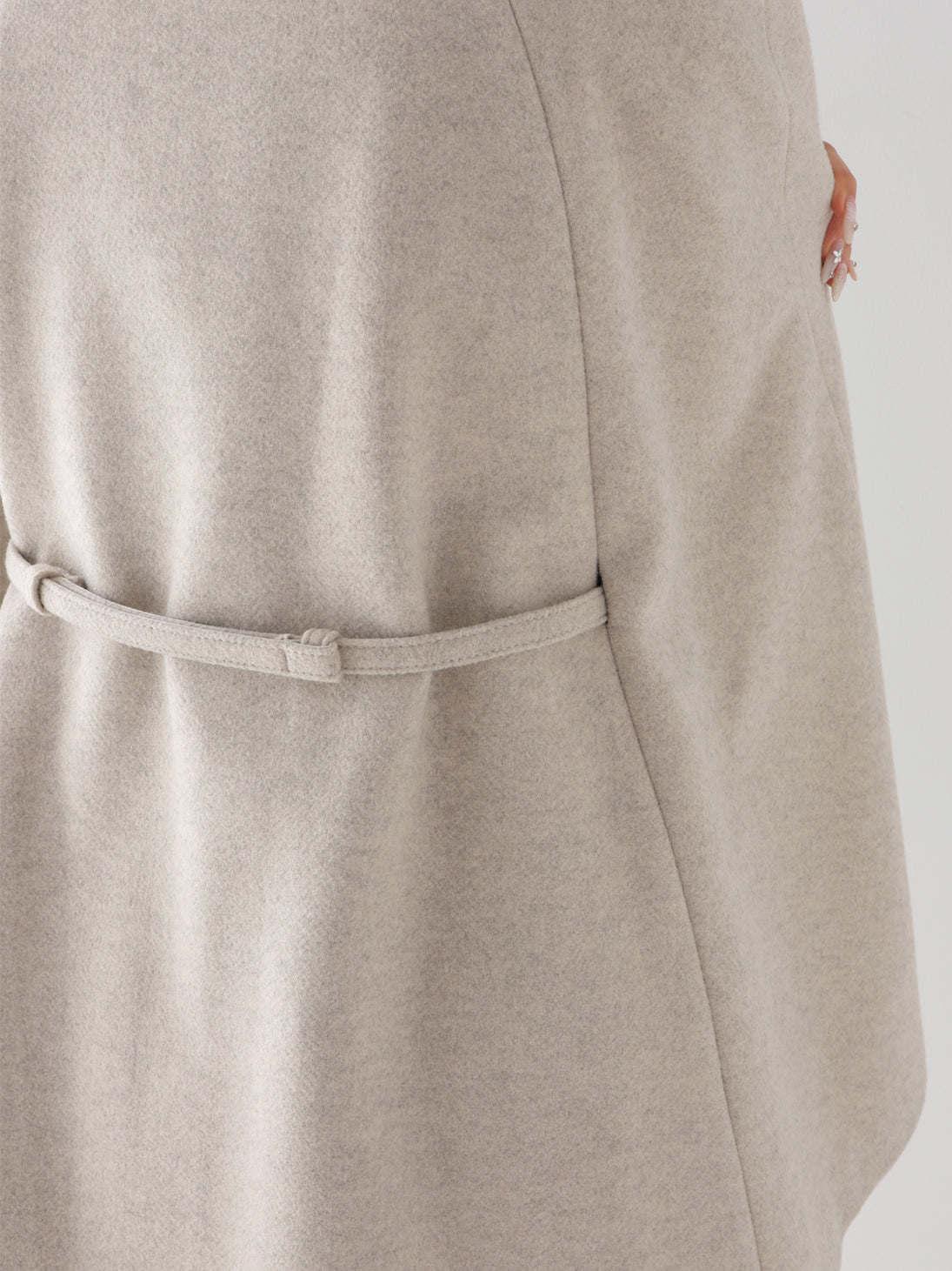 Classical ribbon belted cape coat(eme11105)