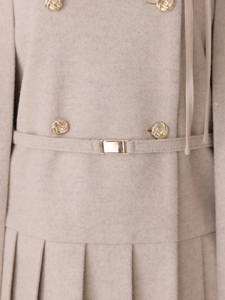 Classical ribbon belted cape coat(eme11105)