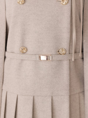 Classical ribbon belted cape coat(eme11105)