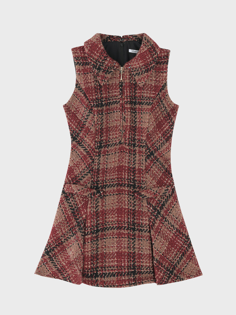 Tweed check fit line mini onepiece(eme11106)
