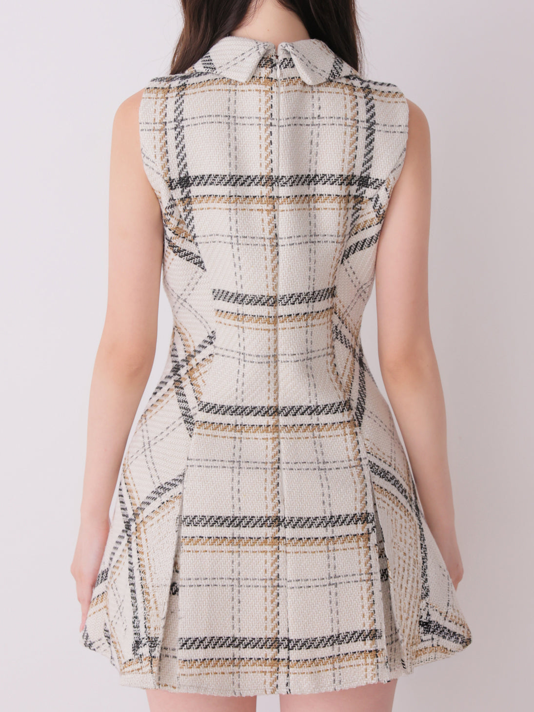 Tweed check fit line mini onepiece(eme11106)