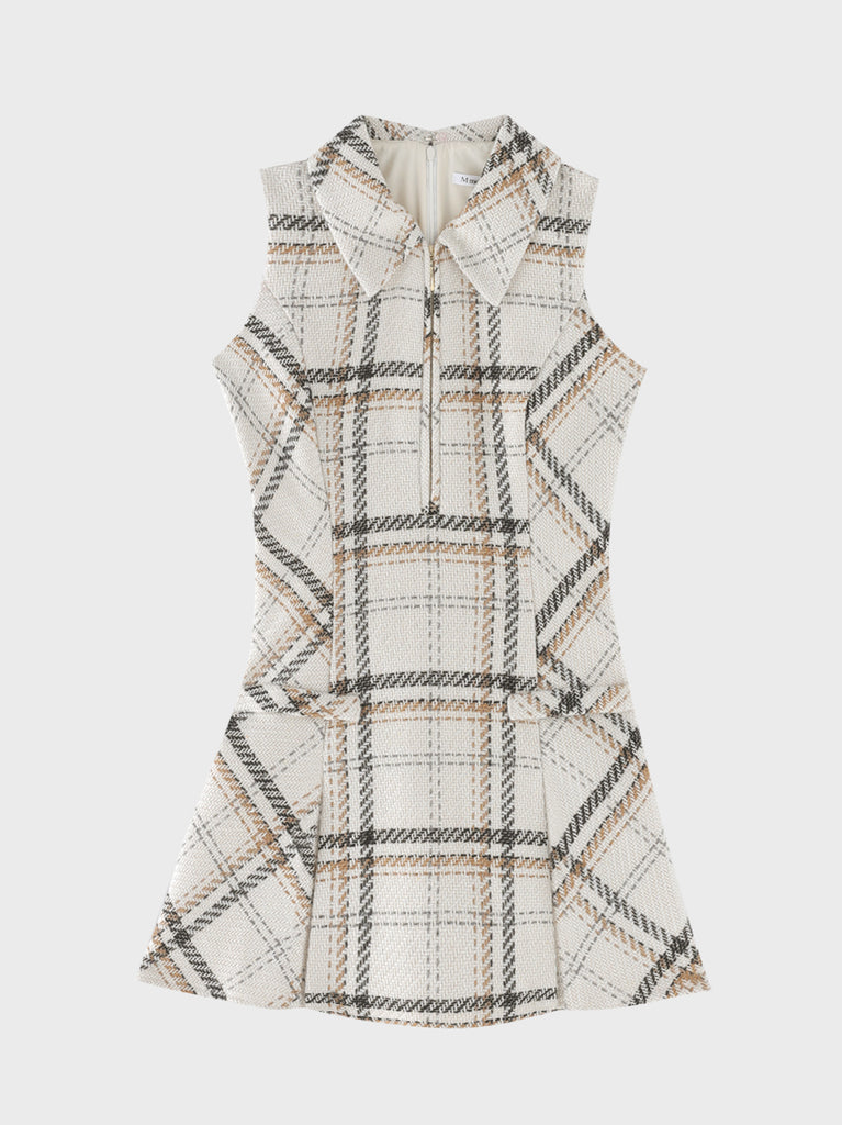 Tweed check fit line mini onepiece(eme11106)