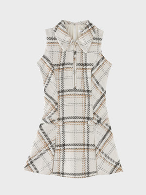 Tweed check fit line mini onepiece(eme11106)