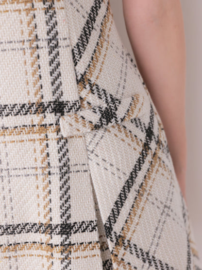 Tweed check fit line mini onepiece(eme11106)
