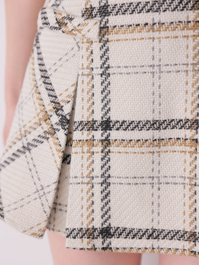 Tweed check fit line mini onepiece(eme11106)