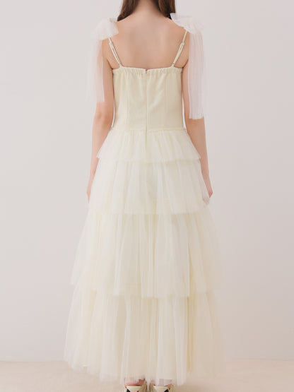 Regal ribbon tulle long onepiece(eme11071)